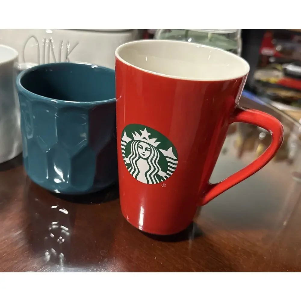 Starbucks Coffee Mug Cup Siren Logo 2006/2020/2024/2014 Red /white Mugs